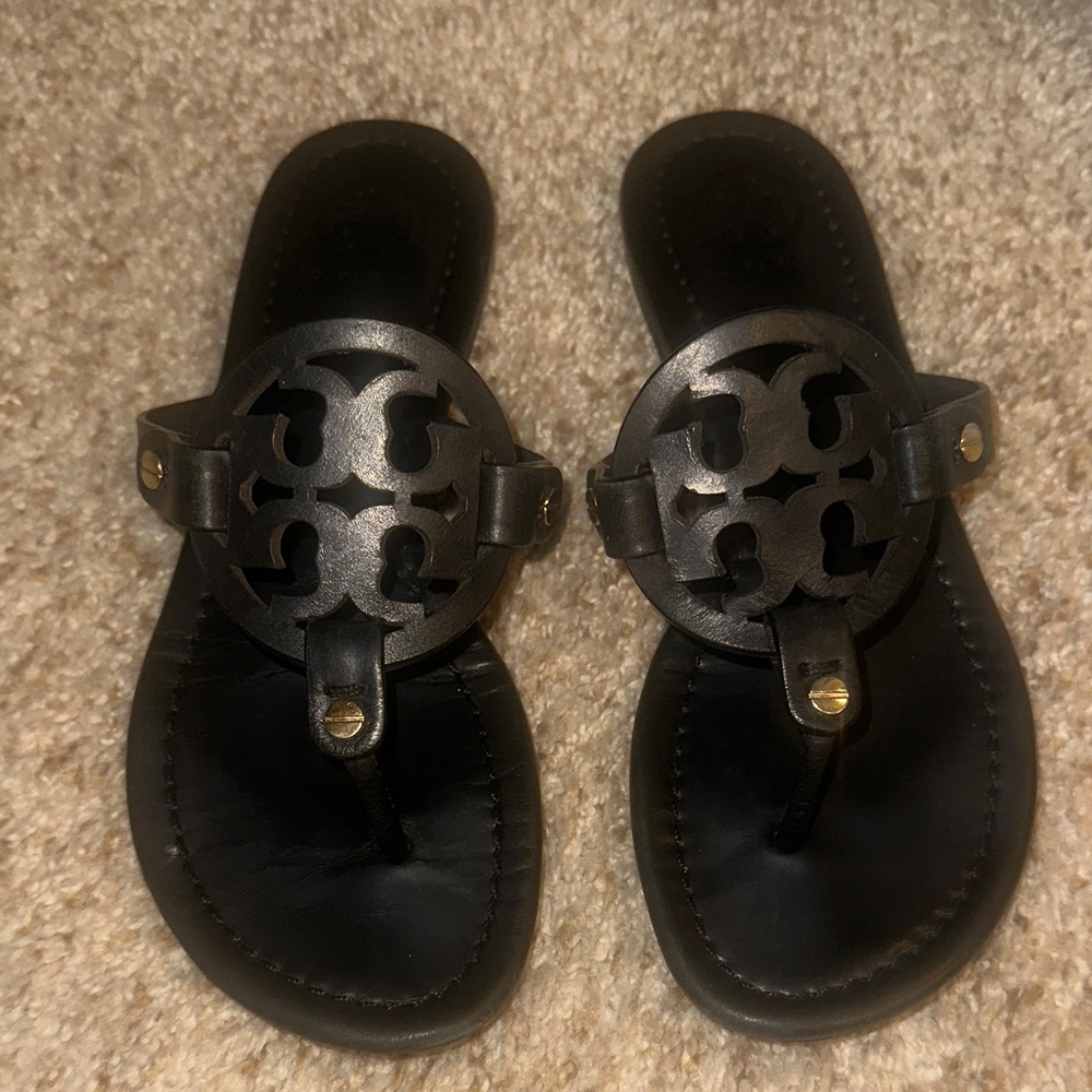 Tory Burch Black Leather Sandals